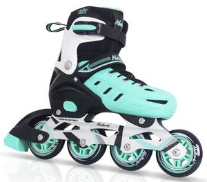 lot 94 image: Brand New Nattork Inline Skates for Boys and Girls Adjustable 4 Sizes Youth Large Sizes 3-6 Teal $49.99 Retail B