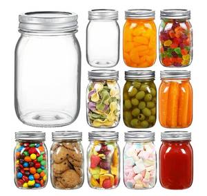 lot 99 image: Brand New YEBODA 16 oz Wide Mouth Mason Jars 12 Pack Glass Canning Jars with Airtight Lids and Bands for Preserving B