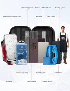 lot 69 image: Brand New Ski Snowboard Tuning Kit, Complete Ski Snowboard Waxing Kit with Waxing Iron, Wax, Edge Tuner, Carry Bag, Wax Apron More for Your Skis and Snowboard $109.99 Retail B