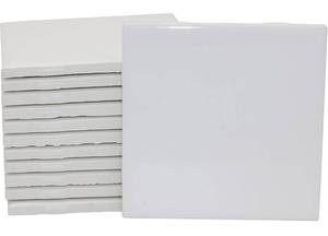 lot 66 image: Brand New Creative Hobbies 12 Pack of Glossy White Glazed Ceramic Tiles for Alcohol Ink Painting, Decorating, Arts & Crafts 4.25 x 4.25 Inch Square Ready-to-Paint Ceramics B