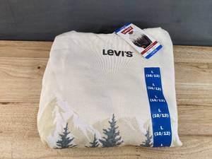 lot 72G image: Brand New Levis Kids Hooded Sweatshirt Black Gray Tan Size Large 1012 N