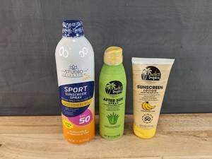 lot 101 image: Brand New Wild Topics Sunscreen, Aftersun Spay, and Studio Selection Sunscreen N