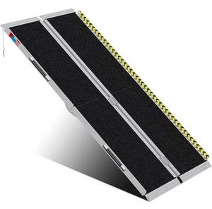 lot 172 image: Brand New Portable Wheelchair Ramp 6FT, Anti-Slip Aluminum Folding Portable Ramp $229.00 Retail B