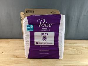 lot 152 image: 2 Brand New Packs of Poise Incontinence Pads for Women, 7 Drop Ultra Absorbency, Long Length, 39 Count B