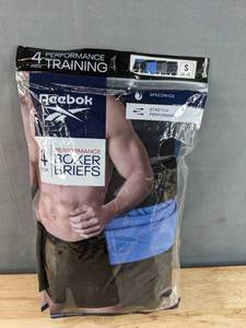lot 78G image: Brand New Reebok Mens Performance Boxer Briefs 4 Pack Size Small N
