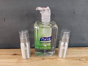 lot 86G image: Brand New Purell Advanced Hand Sanitizer Naturals with Two Travel Containers N