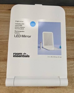 lot 231 image: Brand New Room Essentials LED Mirror with Rechargeable Battery N
