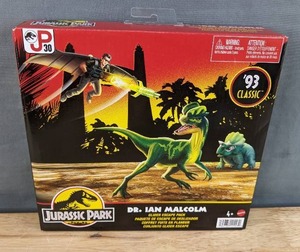 lot 82G image: Brand New Mattel JP 30 Jurrassic Park 93 Classic Dr. Ian Malcom Glider Escape Pack N