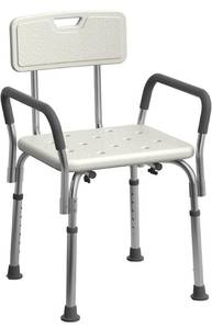 lot 158 image: Brand New Medline Shower Chair Bath Seat with Padded Armrests and Back $49.99 Retail B