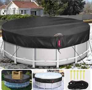 lot 160 image: New QH.HOME 18 Ft Round Winter Pool Covers for Above Ground Pools $65.99 Retail B
