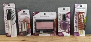 lot 41G image: Brand New Colormates Makeup Clear Lip Gloss, Lipstick & Lipliner Pencil, Blush & Brush, Nail Polish and Juicy Lip Gloss N