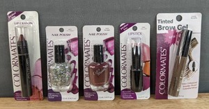 lot 51G image: Brand New Colormates Makeup Lip Crayon, Nail Polish, Lipstick and Tinted Brow Gel N