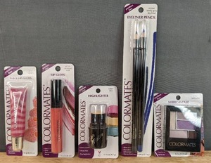 lot 65G image: Brand New Colormates Makeup Juicy Lip Gloss, Lip Gloss, Highlighter, Eyeliner Pencil and Mirror Case N