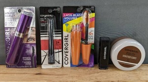 lot 120G image: Brand New Covergirl Lush Plumping Mascara, Liquid Liner, Lash Blast Volume Mascara, Trublend Minerals Loose Mineral Powder, Etc. N