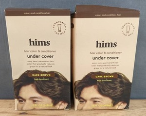 lot 101G image: 2 Brand New Hims Under Cover Color & Conditioner for Men Dark Brown N