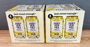 lot 60G image: 2 Brand New JUST ICE TEA Lemon Black Tea - 4pk12 fl oz Cans N