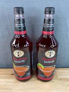 lot 30G image: 2 Brand New Bottles of Mr & Mrs T Strawberry Daiquiri Margarita Mix, 1L N
