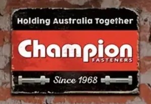 lot 75H image: Brand New Champion Spark Fasteners Aluminum Sign N