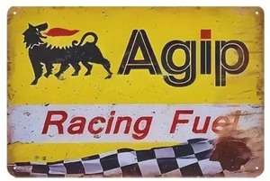 lot 80H image: Brand New Agip Racing Fuel Aluminum Sign N