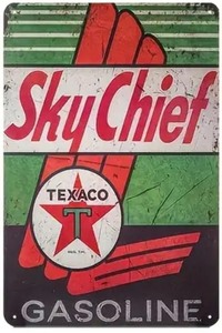 lot 20F image: Brand New Texaco Sky Chief Gasoline Aluminum Sign N