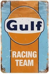 lot 1H image: Brand New Champion Gulf Racing Team Aluminum Sign N