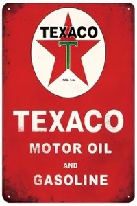 lot 1099 image: Brand New Texaco Motor Oil and Gasoline Aluminum Sign N