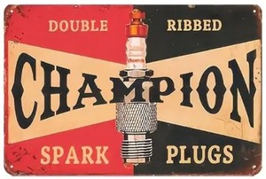 lot 66H image: Brand New Champion Spark Plugs Aluminum Sign N