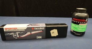 lot 14 image: WINCHESTER STABALL 6.5 RIFLE RELOADING POWDER  MARNETO CHRONOGRAPH