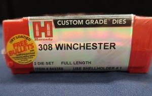 lot 19 image: HORNADY CUSTOM GRADE 308 WINCHESTER RELOADING DIES