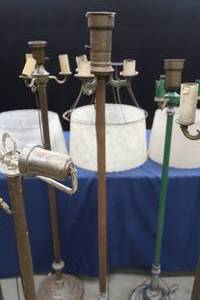 lot 79 image: 7 VINTAGE FLOOR LAMPS