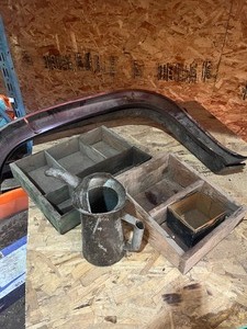 lot 50 image: oil can wood boxes  and fender flares