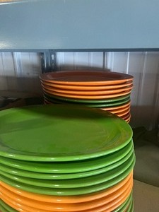 lot 72 image: 33 very Heavy plates great for eating on the patio