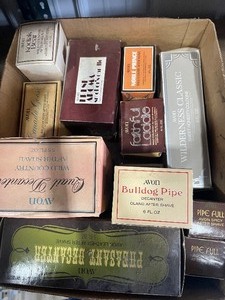 lot 70 image: Box Full Of Collectable Avon Bottles