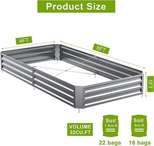 * NEW*  Mr Ironstone  |  Raised Garden Bed 4*8*1 FT 2 - New