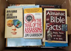 lot 60 image: Another Box of Books - JFK On the Trail of The Assassins & More (View Photos to see what books are in the box)