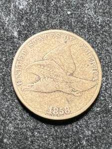 lot 06 image: 1858 LARGE LETTERS US FLYING EAGLE CENT