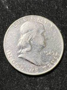 lot 13 image: 1949 US FRANKLIN HALF DOLLAR