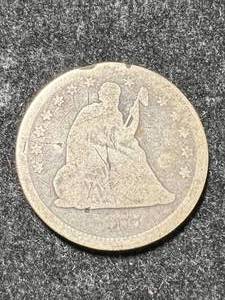 lot 26 image: 1877-CC US SEATED LIBERTY QUARTER