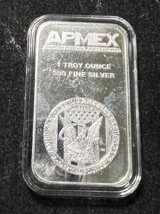lot 40 image: 1 TROY OZ .999 FINE SILVER APMEX BAR IN AIRTITE