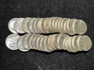 lot 45 image: ROLL OF 36 US UNC 1957 ROOSEVELT DIMES