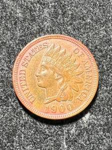 lot 46 image: 1900 US INDIAN HEAD CENT AU