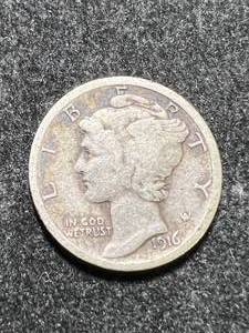lot 50 image: 1916 US MERCURY DIME