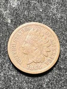 lot 54 image: 1864 US INDIAN HEAD CENT