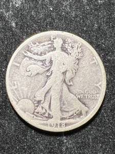 lot 56 image: 1918-D US WALKING LIBERTY HALF DOLLAR