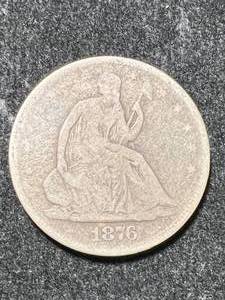 lot 78 image: 1876 US SEATED LIBERTY HALF DOLLAR