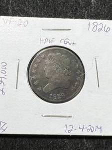 lot 79 image: 1826 US HALF CENT VF20