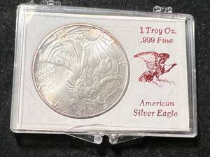 lot 109 image: 1995 AMERICAN SILVER EAGLE 1 TROY OZ .999 FINE SILVER IN CASE