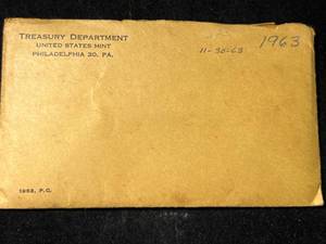 lot 118 image: 1963 US PROOF SET IN ORIGINAL ENVELOPE