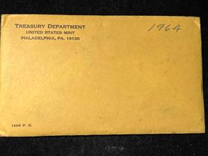 lot 119 image: 1964 US PROOF SET IN ORIGINAL ENVELOPE