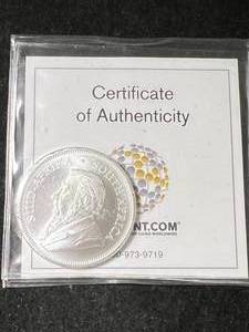 lot 120 image: 1 TROY OZ .999 FINE SILVER 2024 SOUTH AFRICAN KRUGERRAND